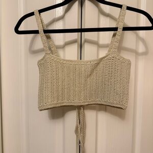 Princess Polly Cream Knit Crop Top